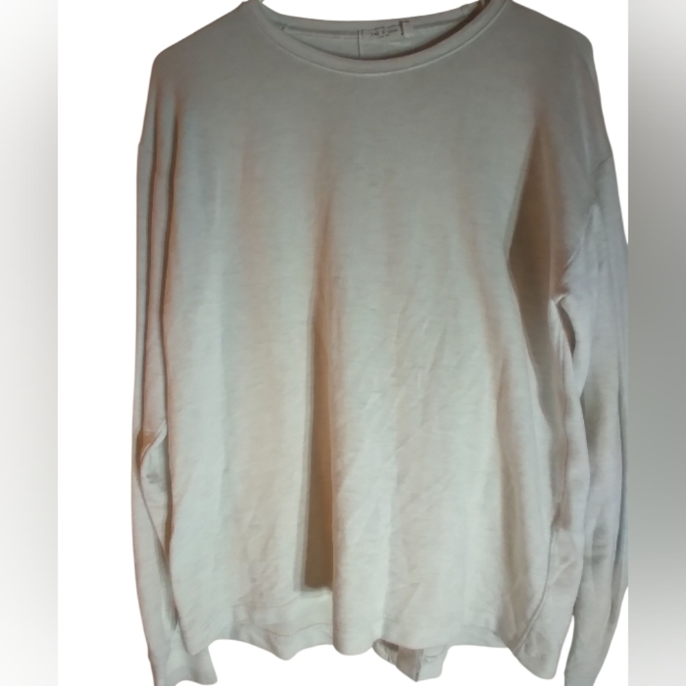 Rag & Bone Womens Cotton T Shirt Baggy Slit In Back Size XS Minimalist Beachy